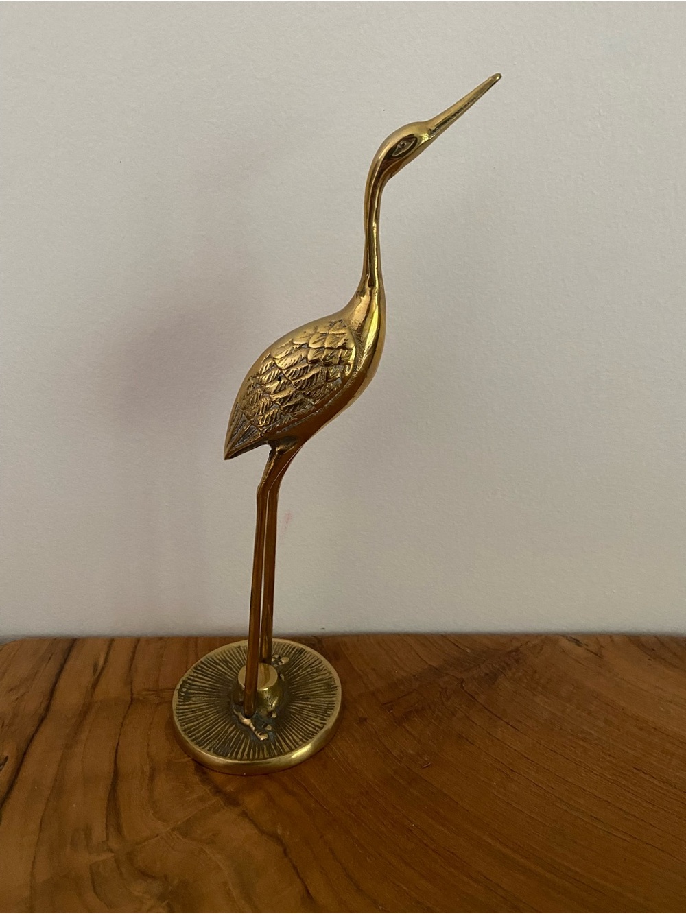 Vintage Brass Heron/Crane